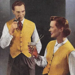 PDF -1950's Bestway B2435 Knitting Pattern Unisex Waistcoat Vest -  Bust 34”-35” (86.4cm-88.9cm) - Instantly Print at Home