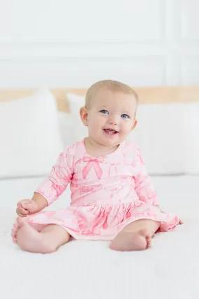 Pink Blushing Bows Twirl Bodysuit