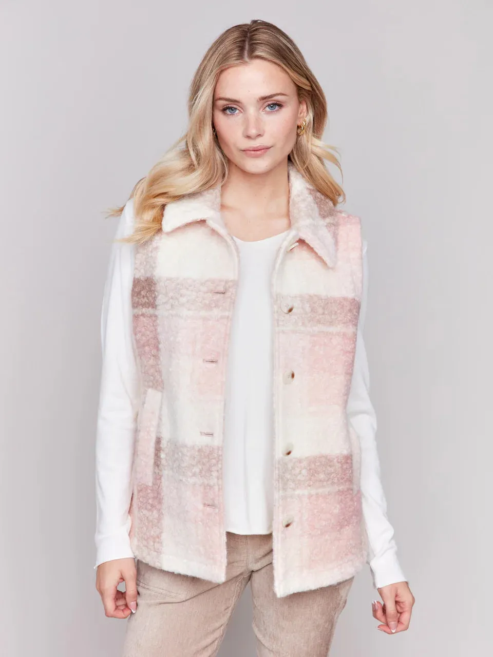 Plaid Boucle Vest