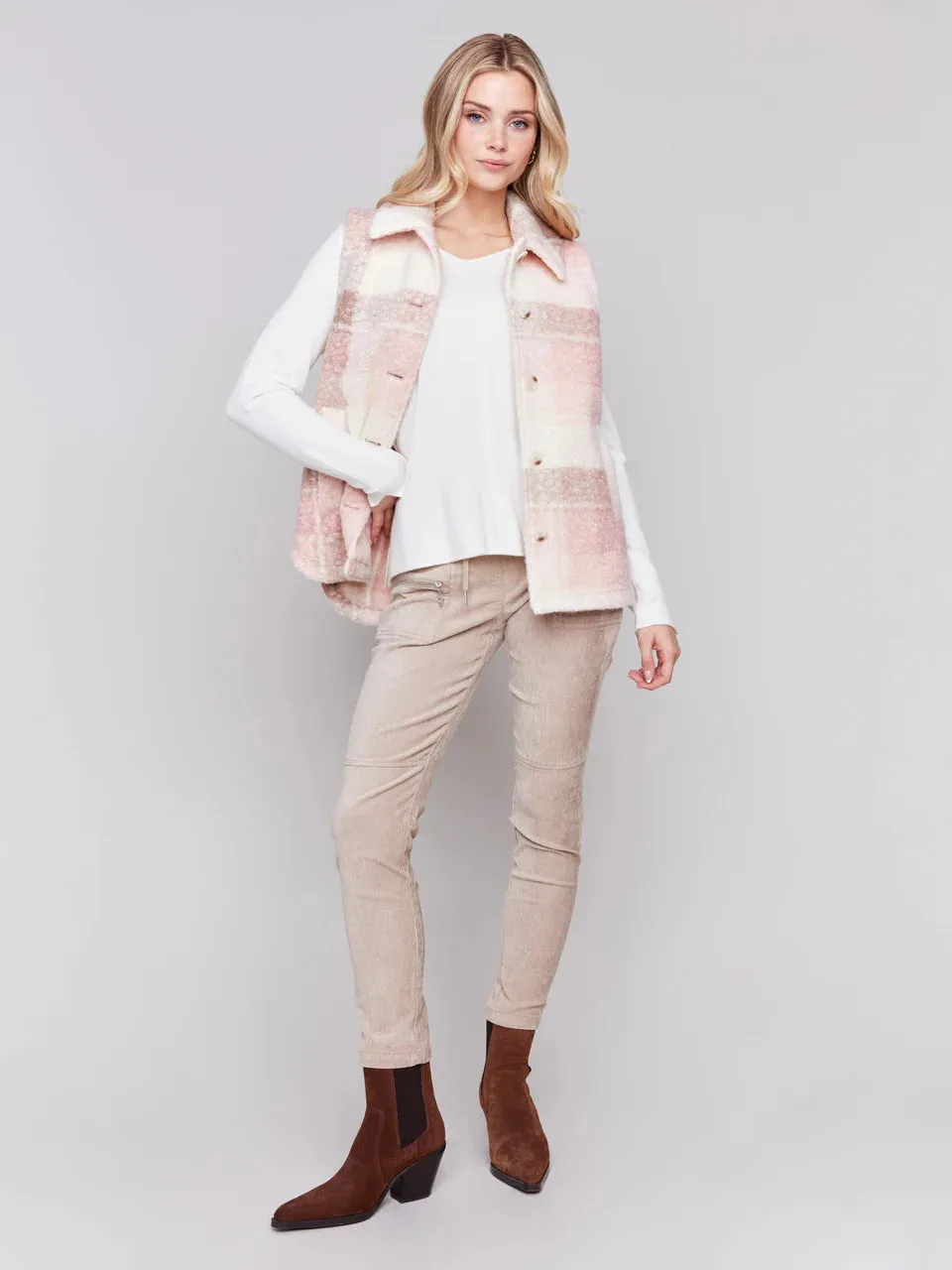 Plaid Boucle Vest