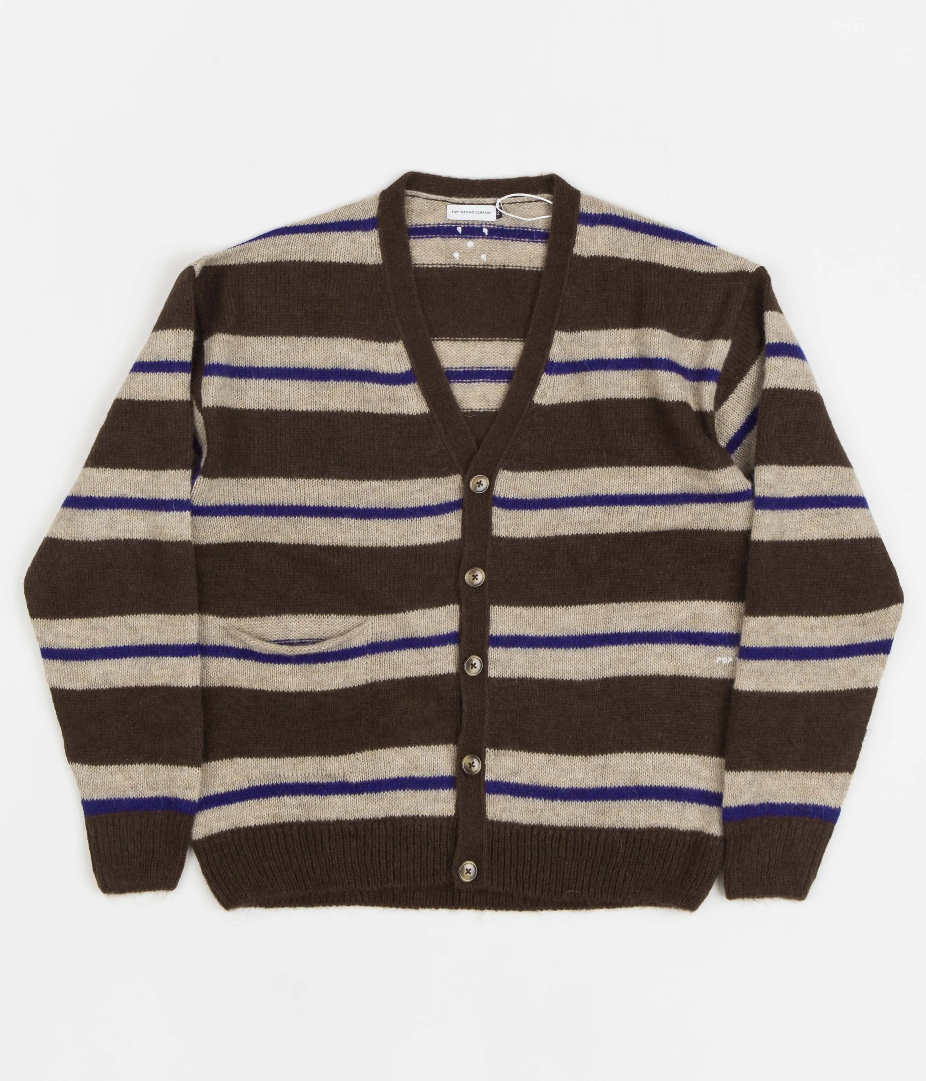 Pop Trading Company Striped Cardigan - Rain Drum