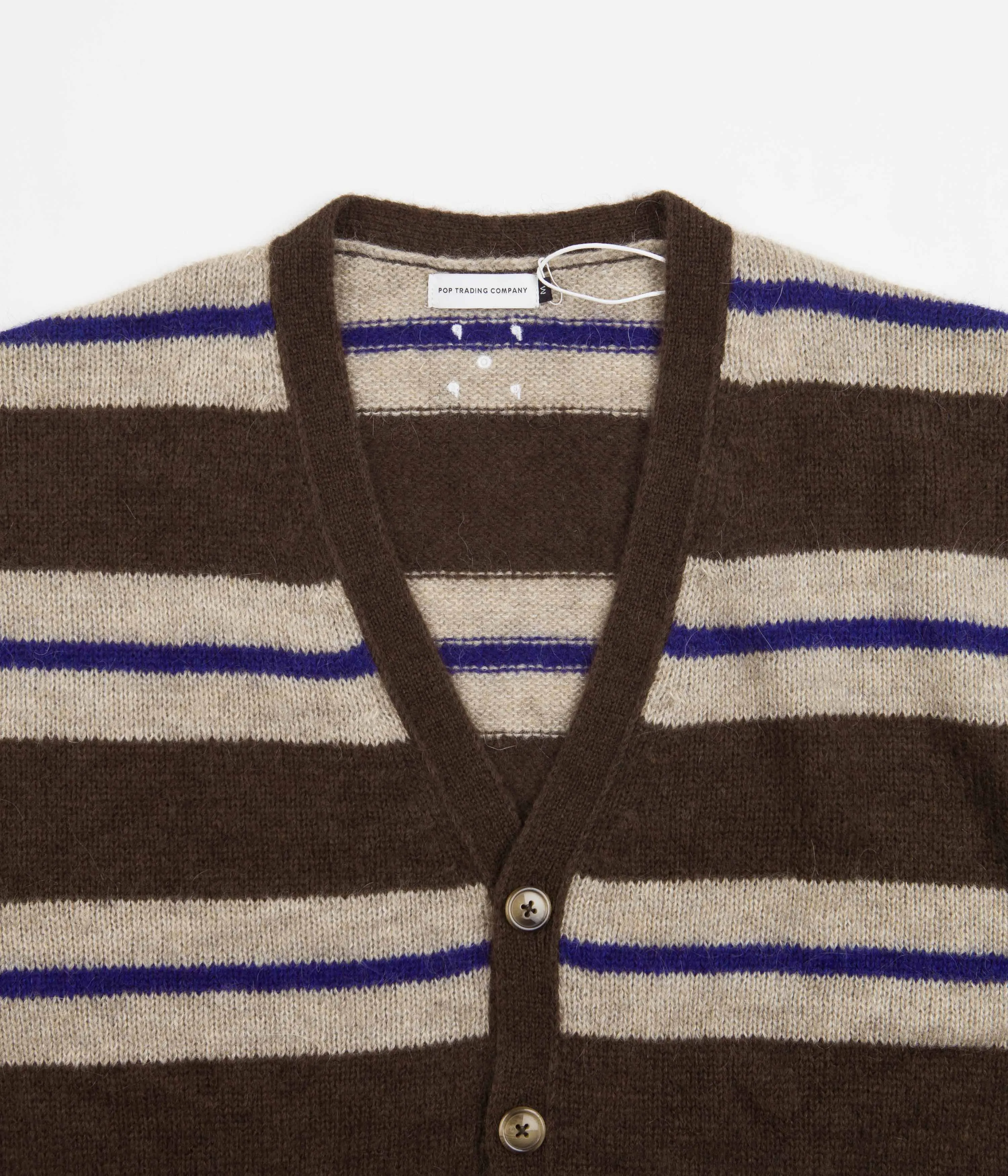 Pop Trading Company Striped Cardigan - Rain Drum