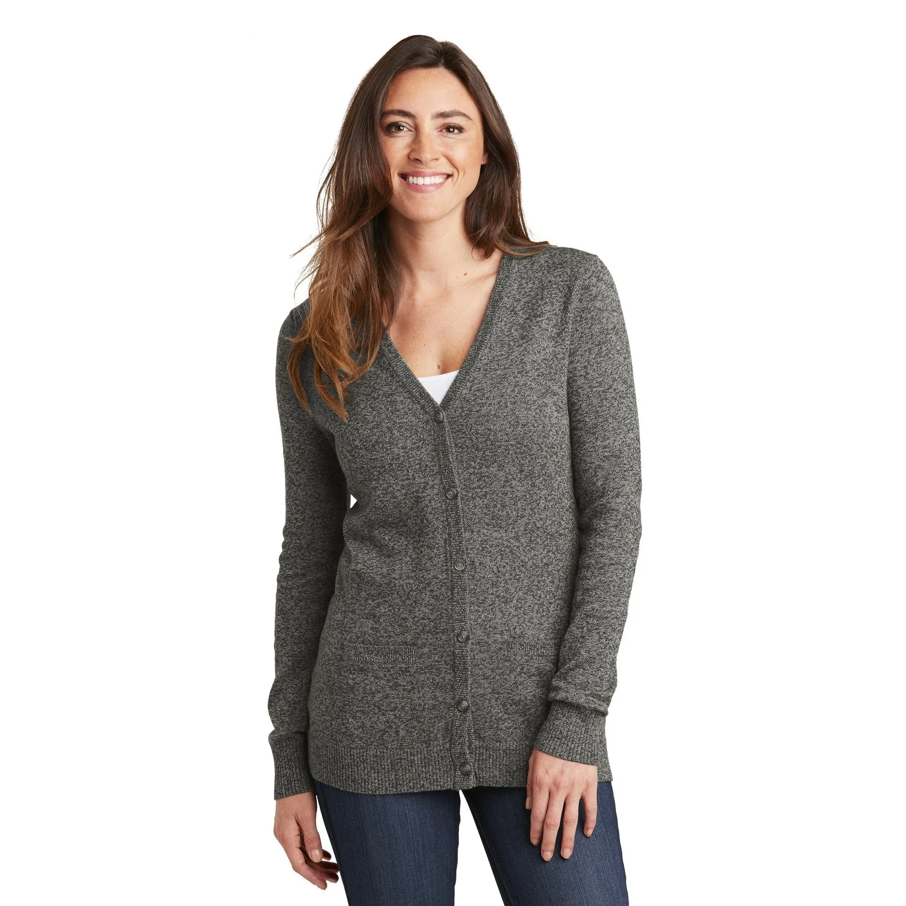 Port Authority® Ladies Marled Cardigan - LSW415