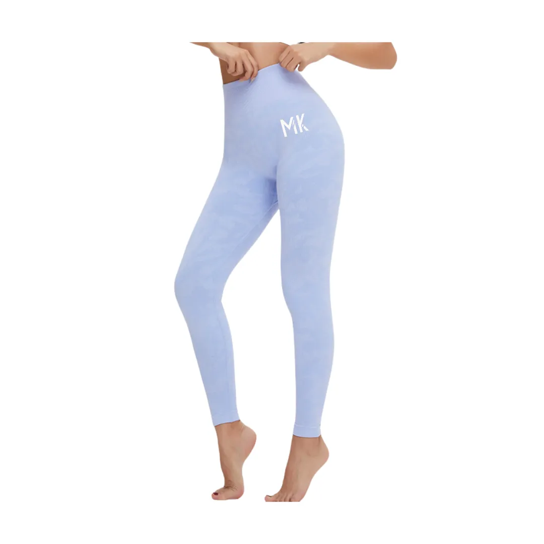 Pulse Seamless Camo Leggings - Light Blue