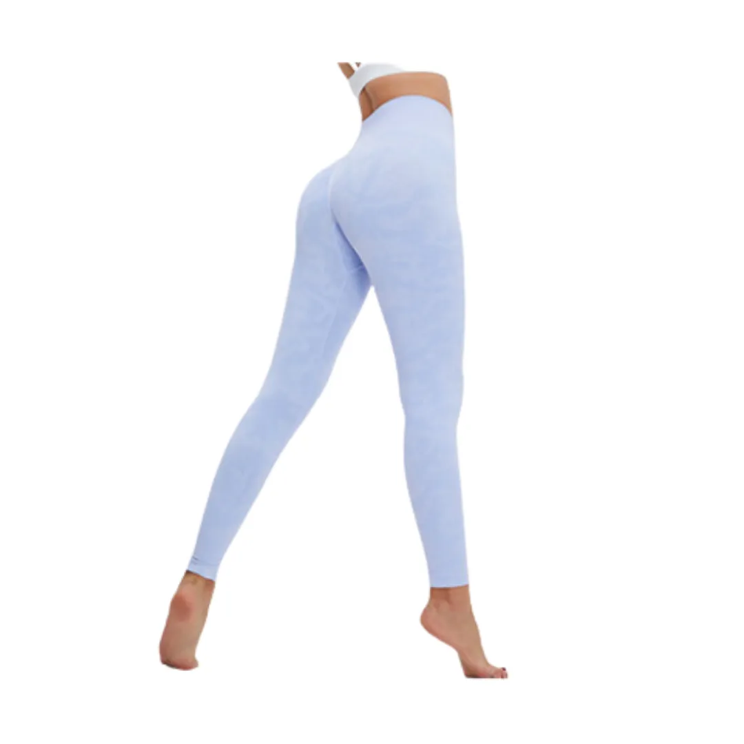 Pulse Seamless Camo Leggings - Light Blue