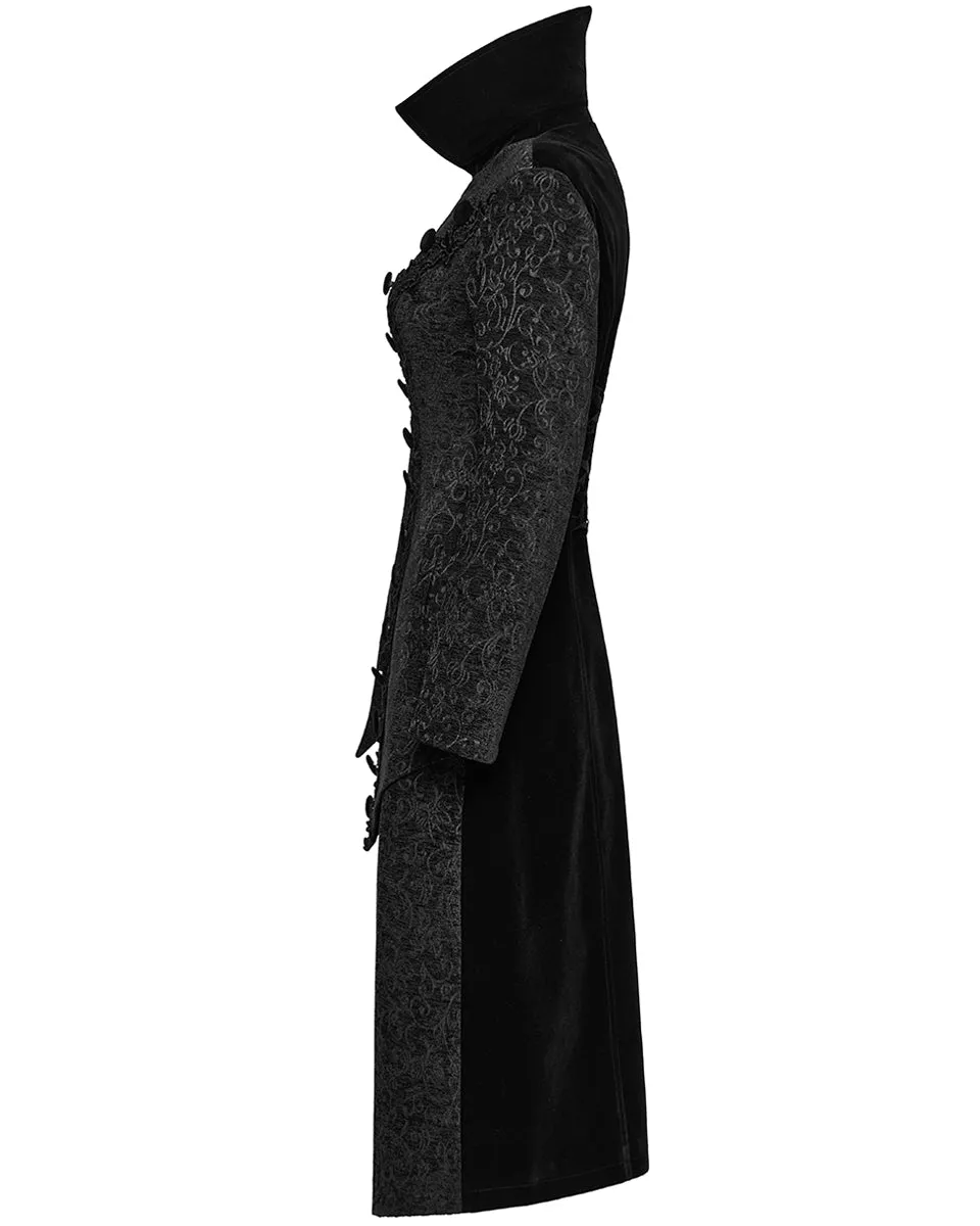 Punk Rave Womens Avant Gothic Asymmetric Velvet Coat