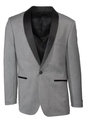 "Sebastian" Grey Pindot Tuxedo Jacket (Separates)