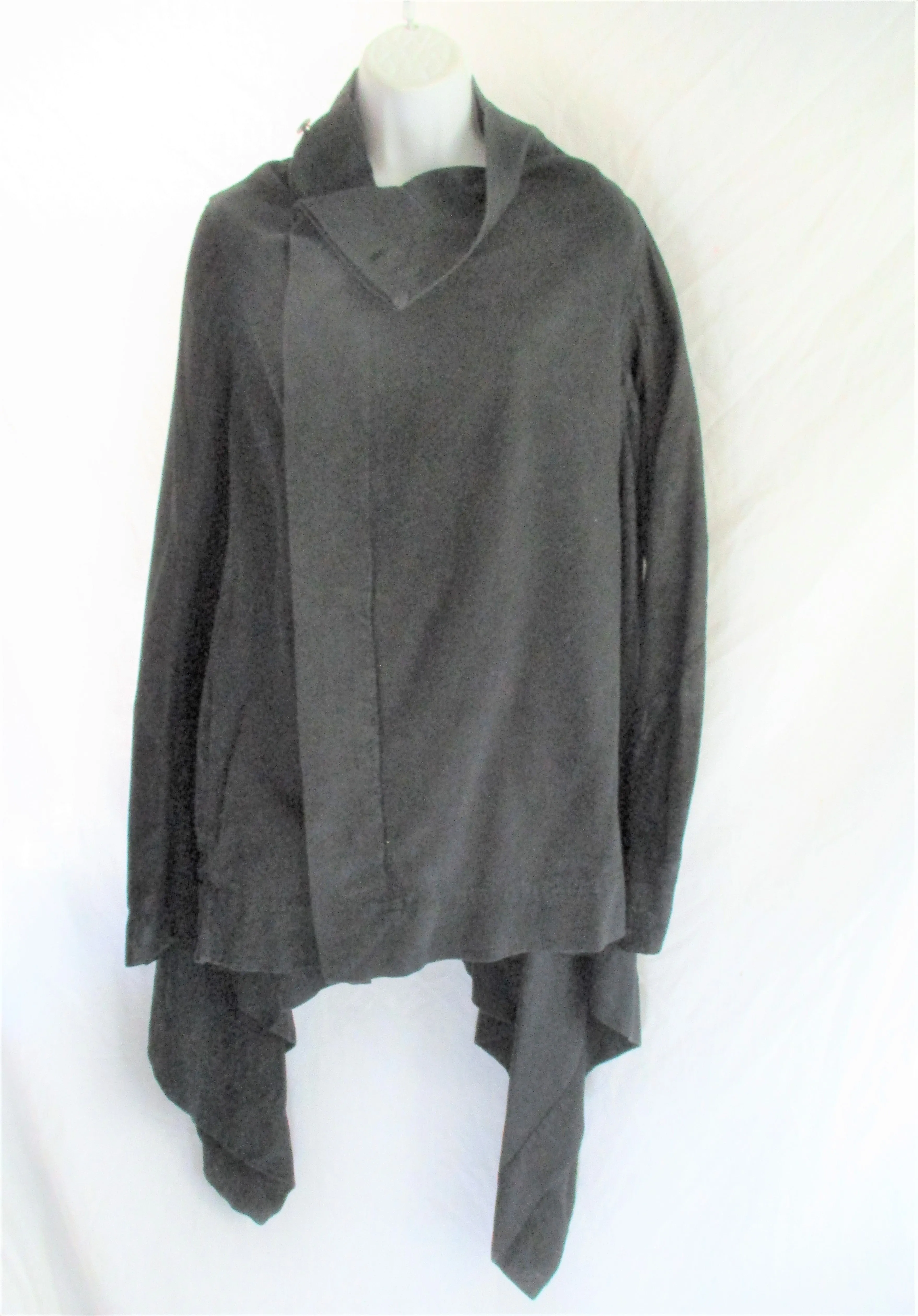 RICK OWENS DRKSHDW Asymmetrical Jacket Coat M BLACK