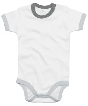 Ringer bodysuit | White/Heather Grey Melange