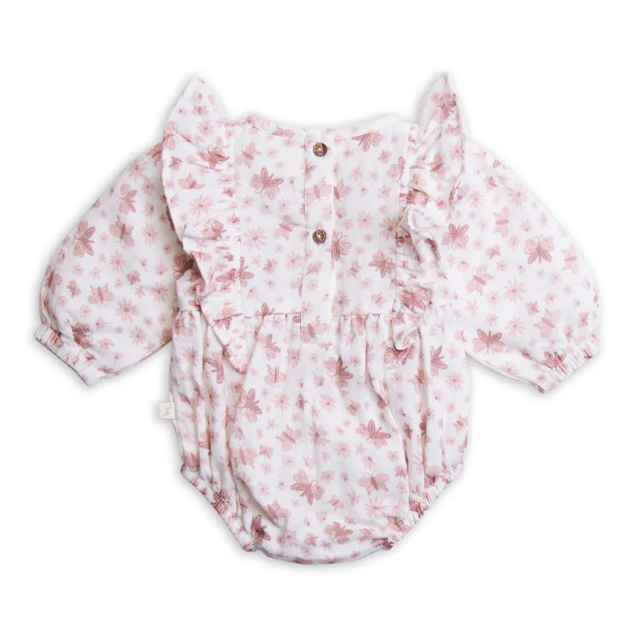 Ruffle Long Sleeve Bodysuit - Butterfly