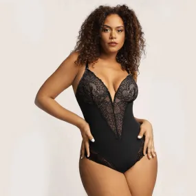 Shecurve® Lace Deep-V Neck Bodysuits