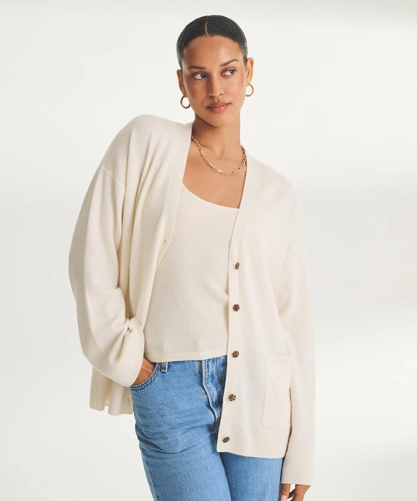 Signature Cashmere Boxy Cardigan