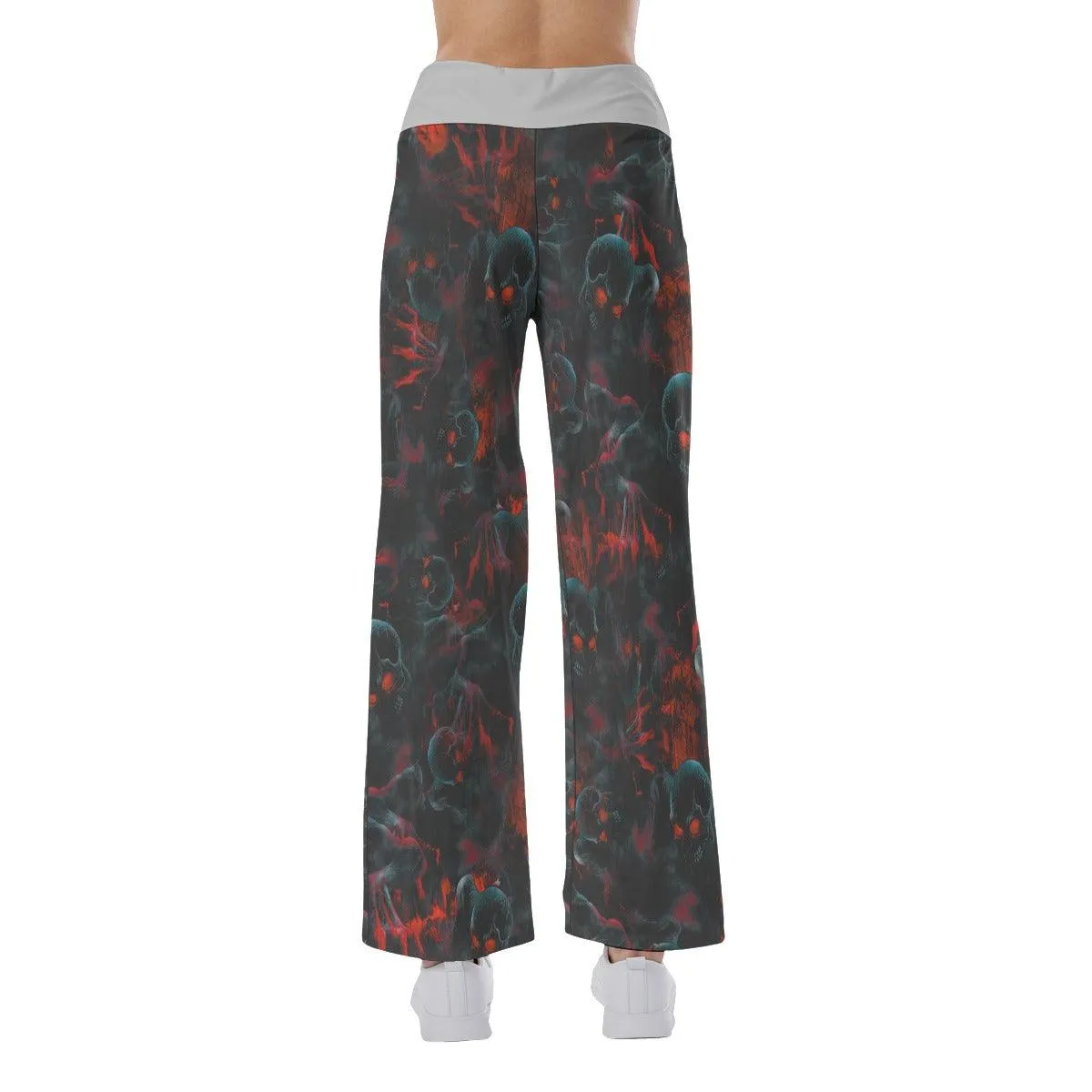 Skull Red Eye Pajama Pants Print Palazzo Lounge