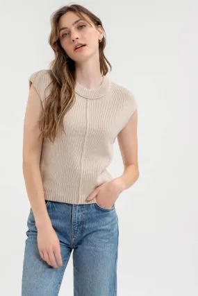 Sleeveless Crew Neck Sweater