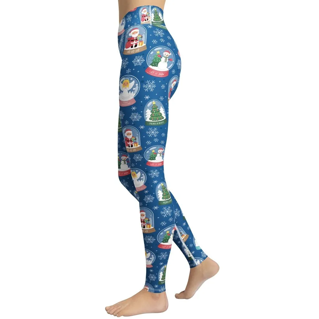 Snow Globe Pattern Yoga Leggings