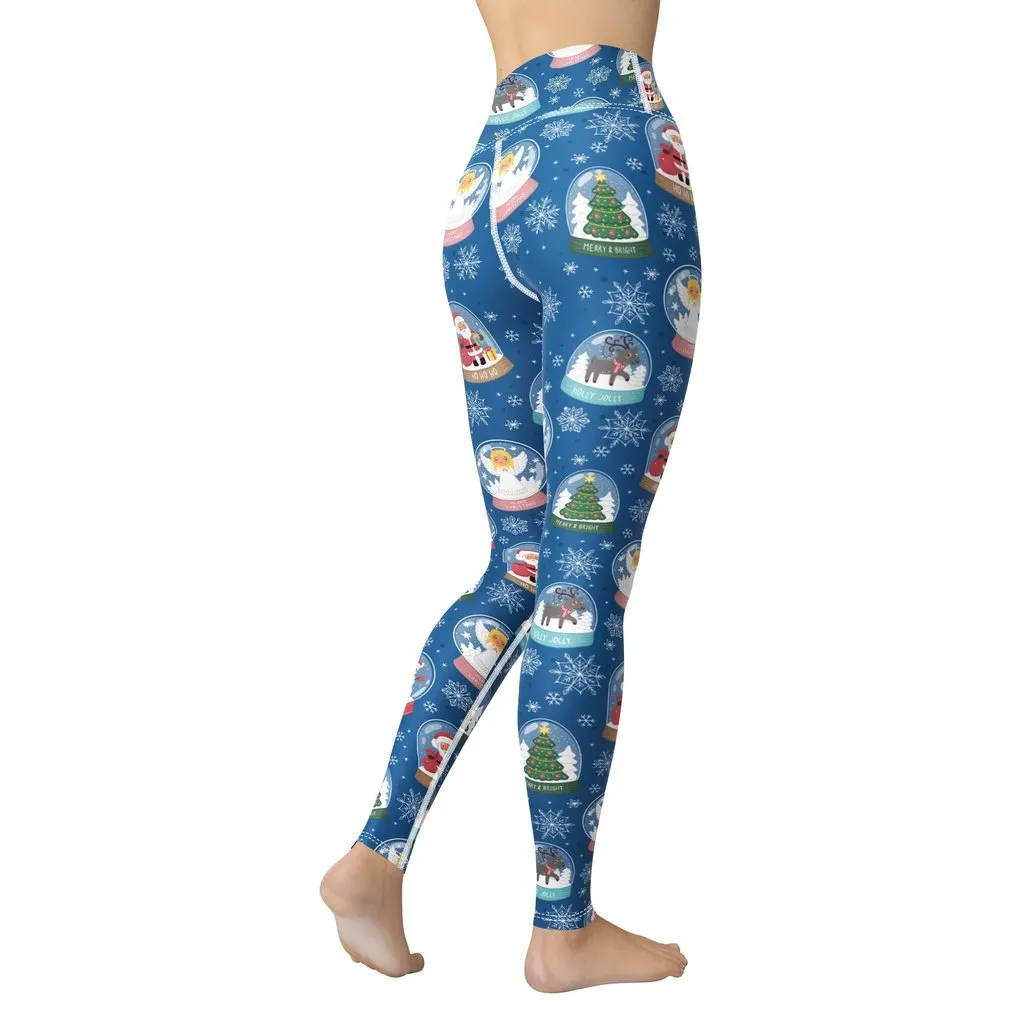 Snow Globe Pattern Yoga Leggings