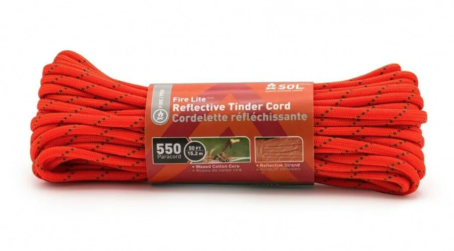 SOL Fire Lite Utility Reflective Tinder Cord - 50ft