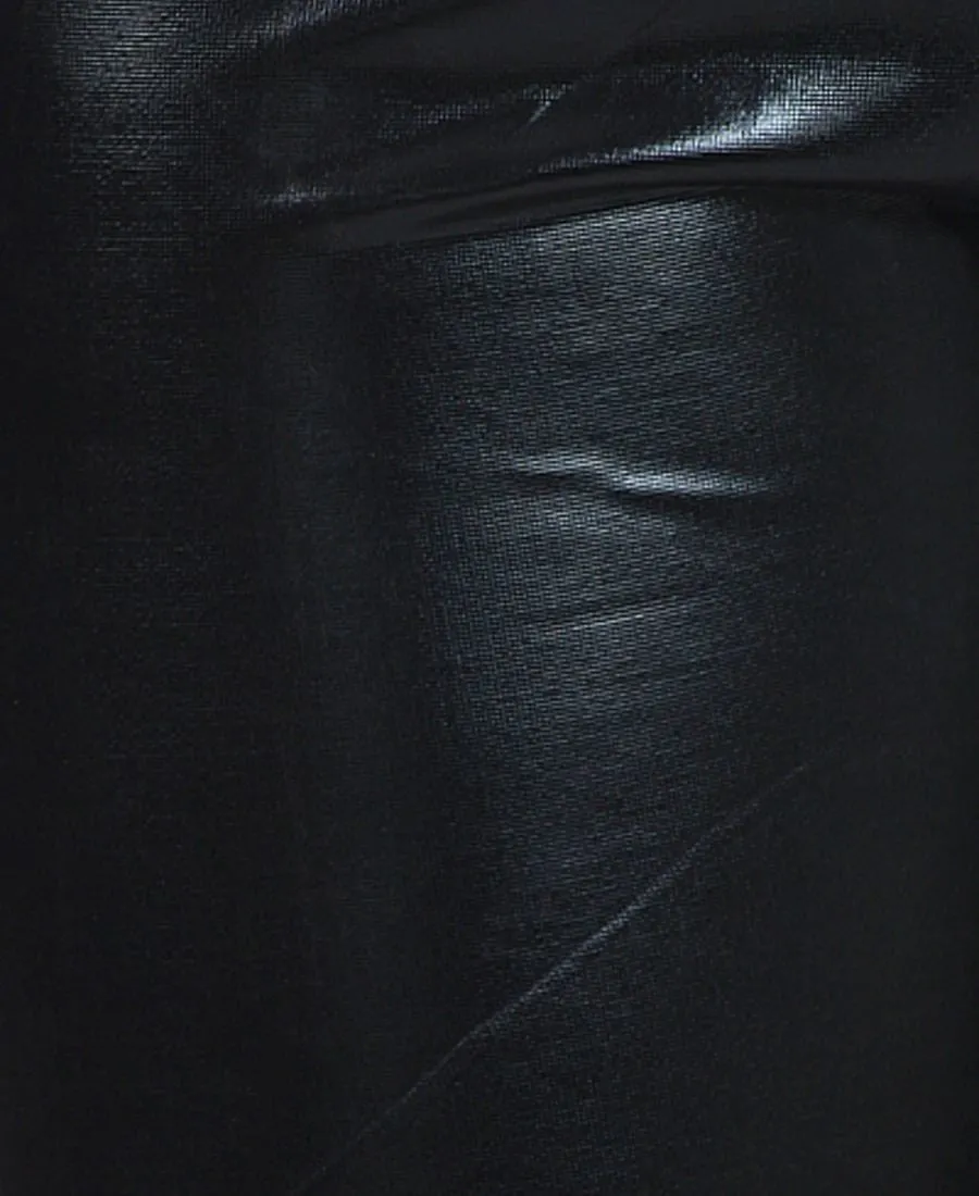 Solid Leggings Faux Leather Black PLUS