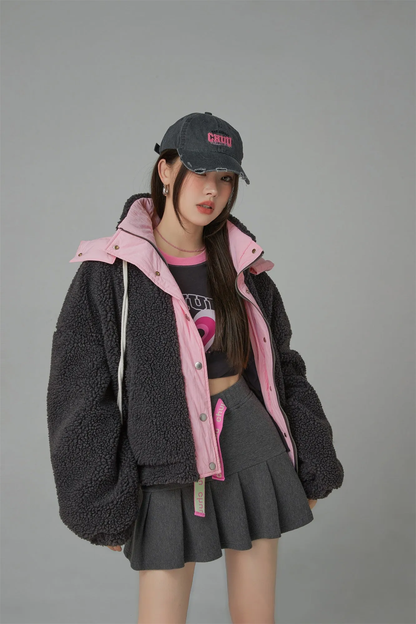 Sporty Fleece Hoodie Jacket