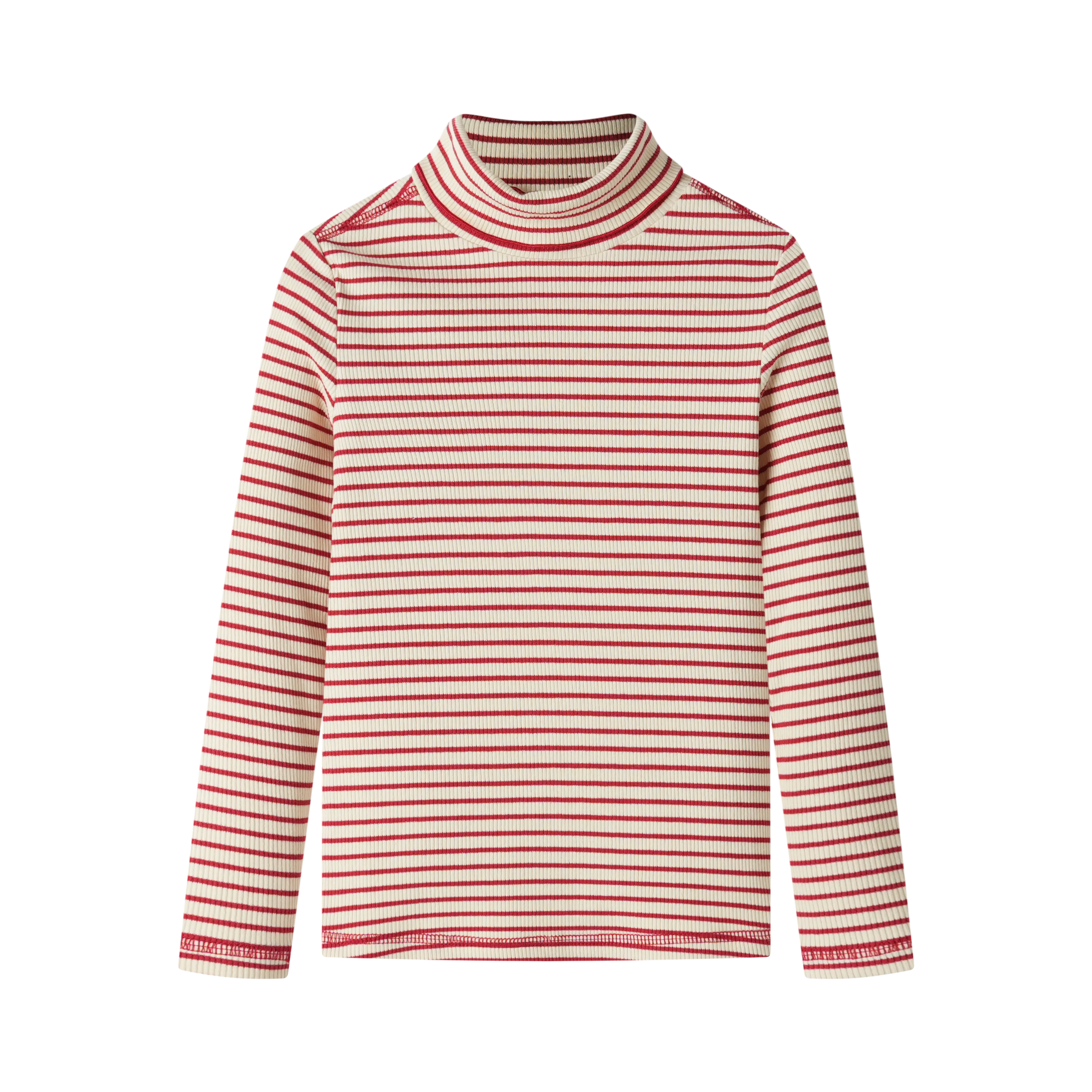 striped turtleneck - mulberry