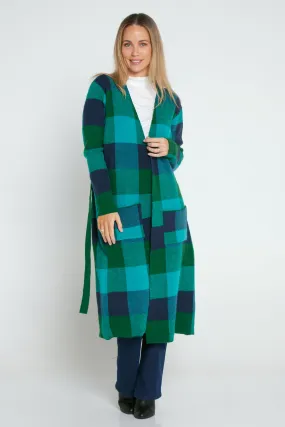 Swift Cardigan - Green/Blue Check