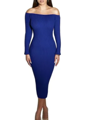 TastyHottie - Long Sleeve Off Shoulder Slash Neck Sexy Club Women Dress