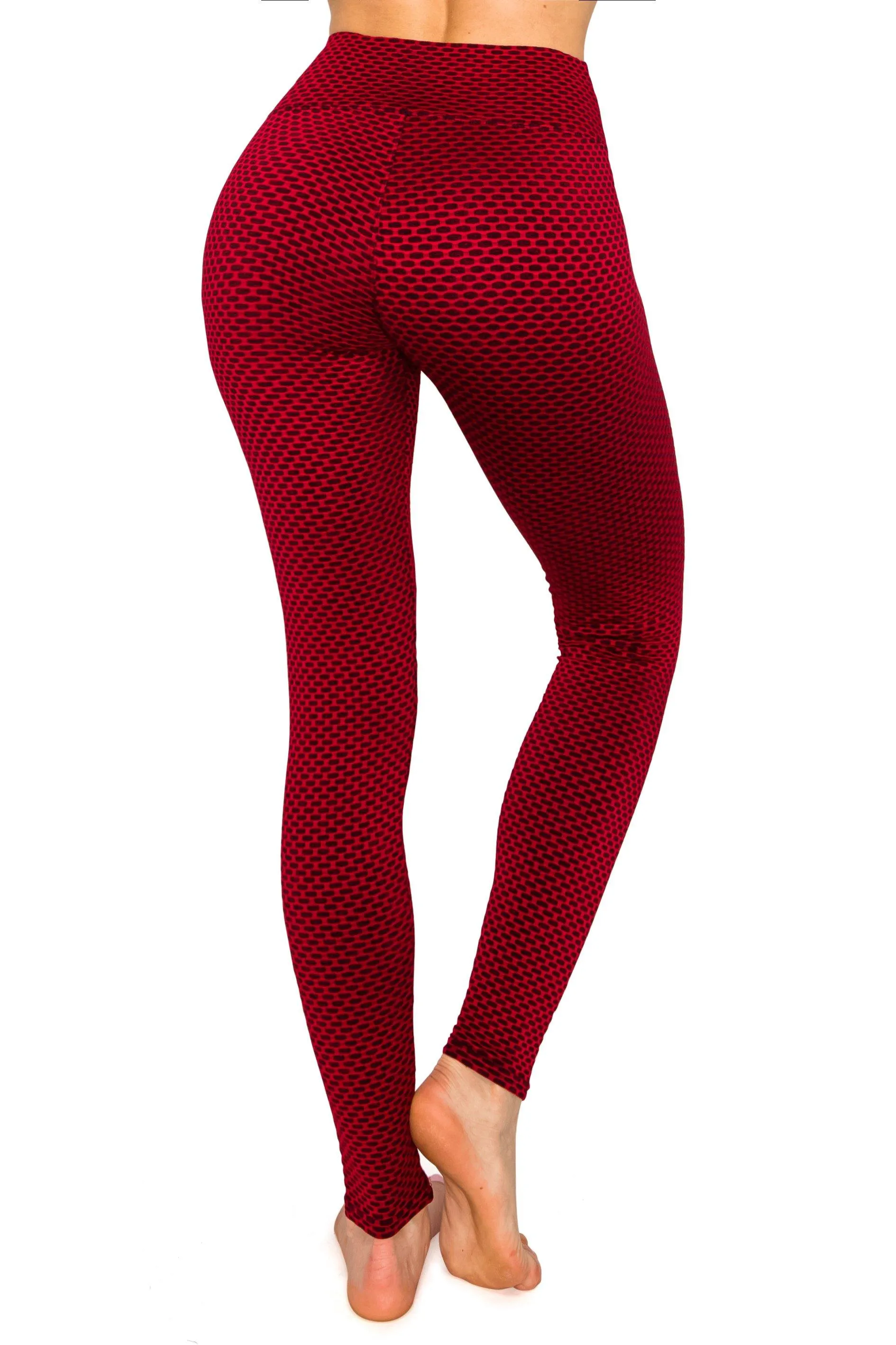 Textured 3D Booty Yoga Pants - High Waist Compression Butt Lift Checkered Pants