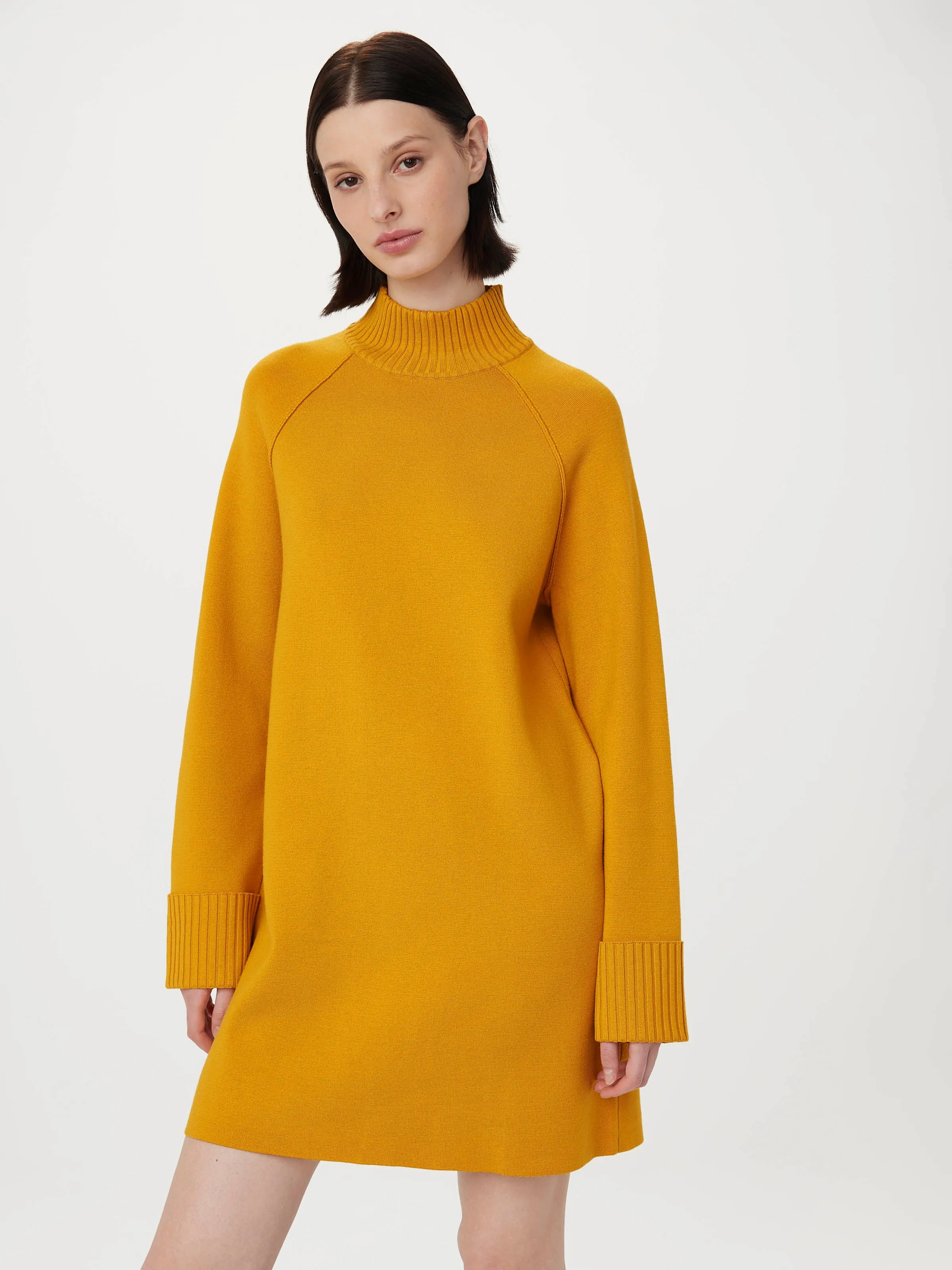 The Compact Sweater Dress in Mustard