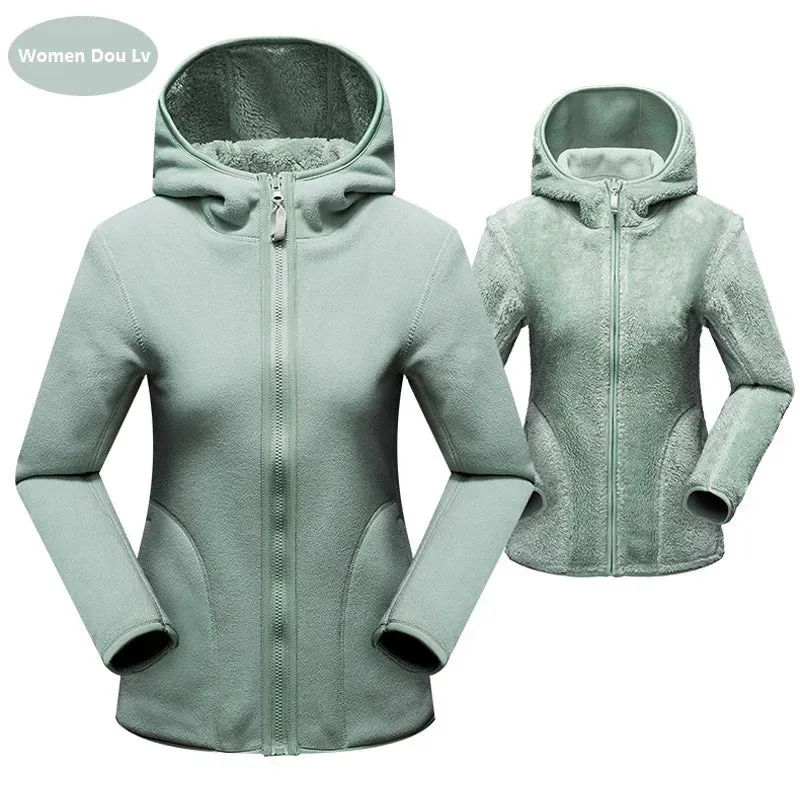 Trendy Unisex Reversible Dual Fleece Hoodie Jacket