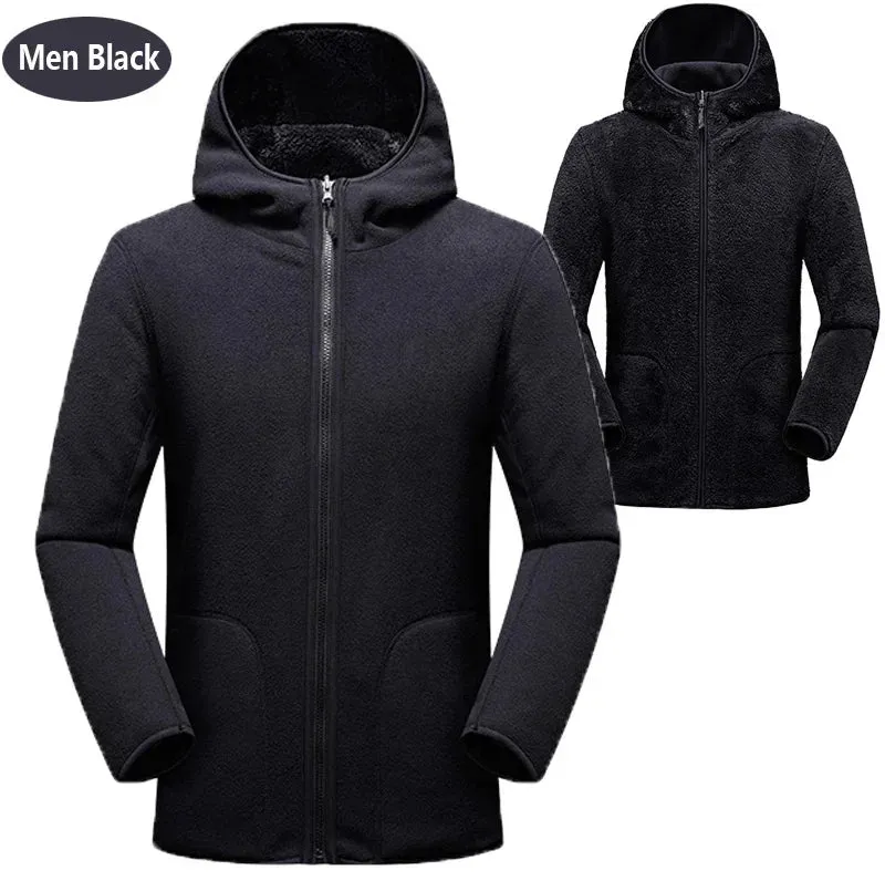 Trendy Unisex Reversible Dual Fleece Hoodie Jacket