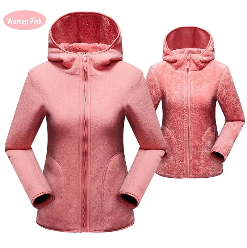 Trendy Unisex Reversible Dual Fleece Hoodie Jacket