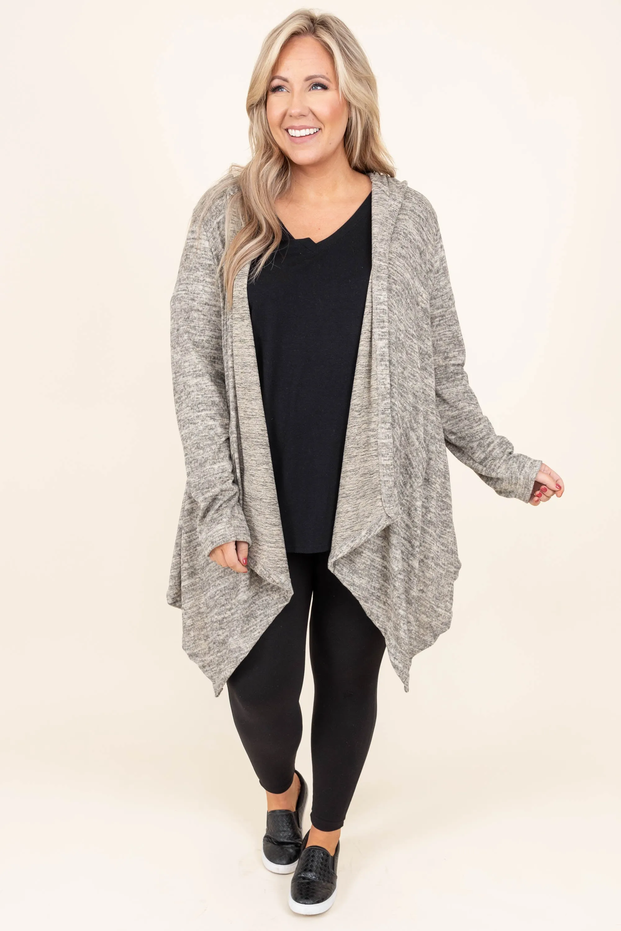 Two Sides To The Story Cardigan, Oatmeal