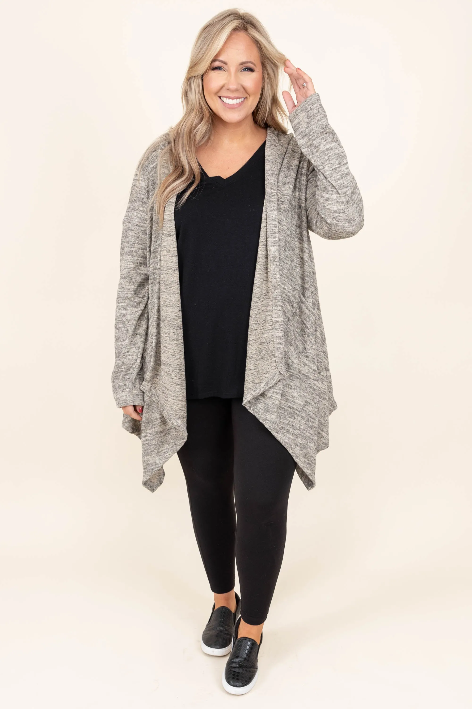 Two Sides To The Story Cardigan, Oatmeal