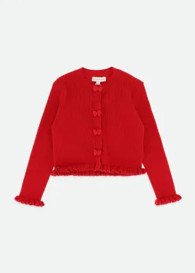 Tyler Ribbed Cardigan Red