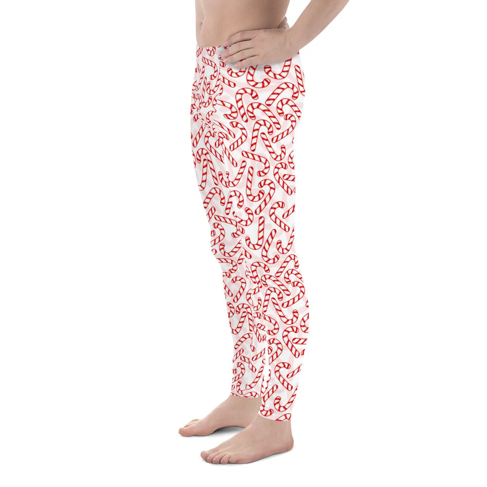 Ugly Christmas Sweater Candy Cane Men's Leggings – Perfect Festive Statement Pants