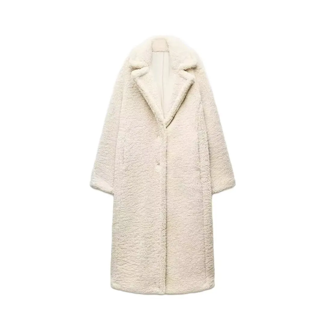 Uniwim cold weather outfits Autumn and Winter New Double-Breasted Fleece Thickened Warm Coat Woolen Coat 1255700