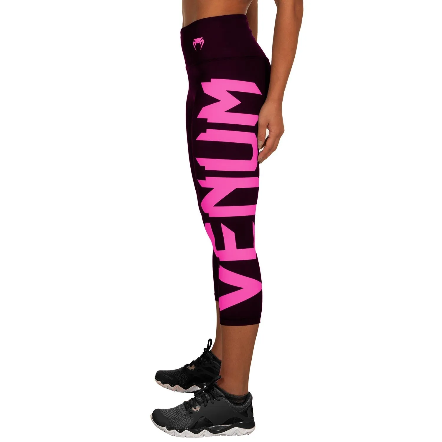 Venum Giant Cropped Leggings - Black/Neo Pink