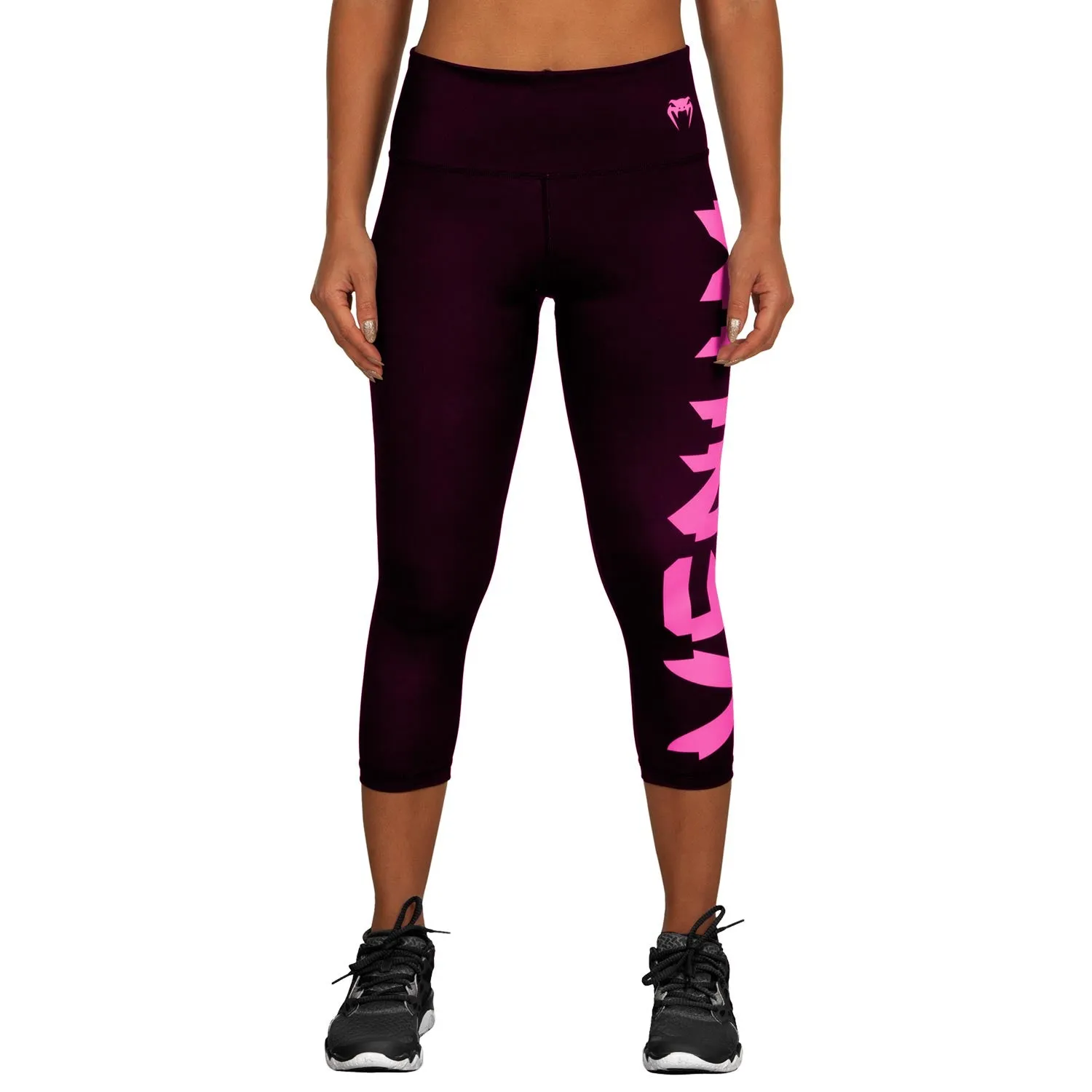 Venum Giant Cropped Leggings - Black/Neo Pink