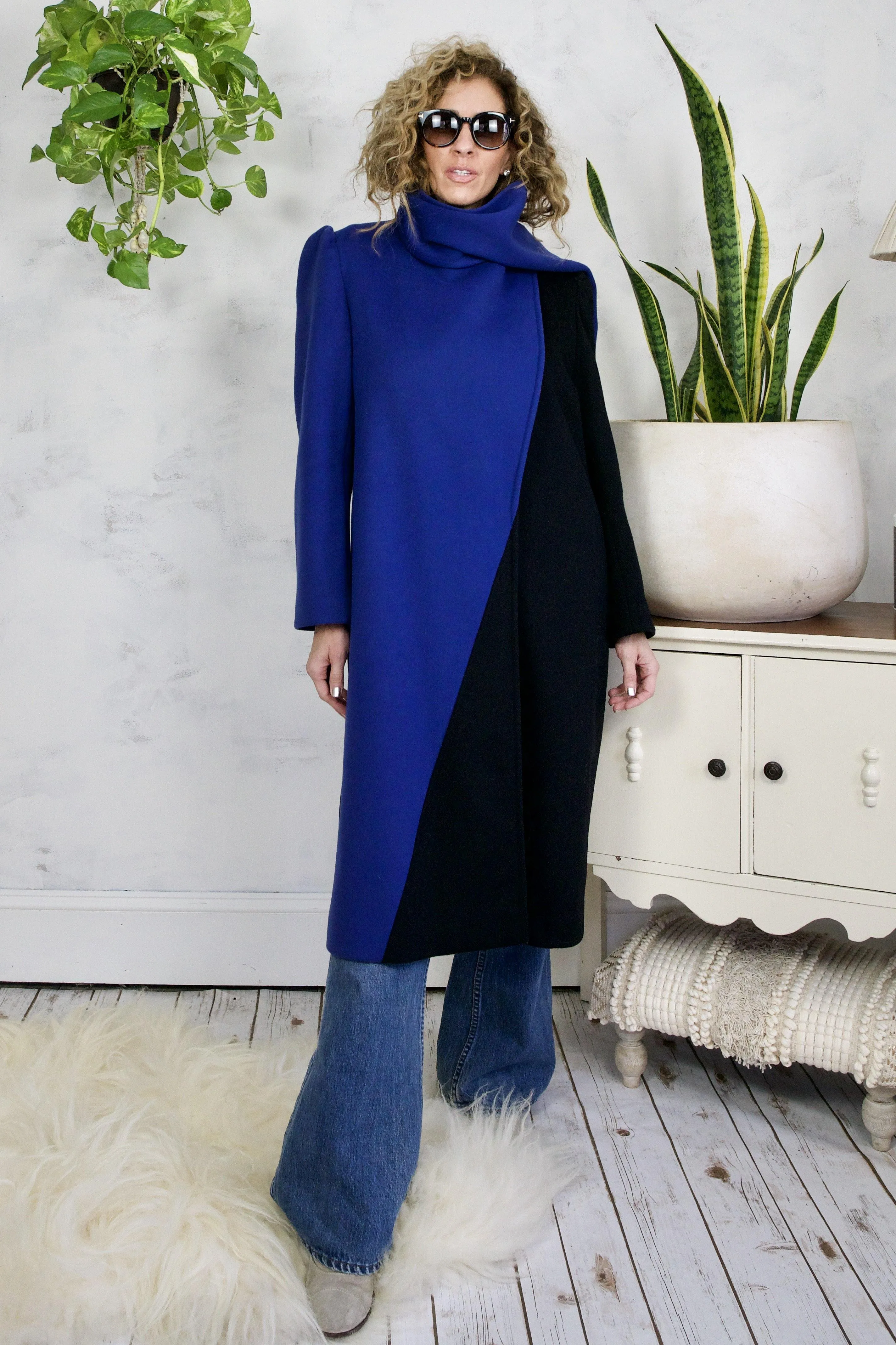 Vintage Avant Garde Wool Scarf Coat