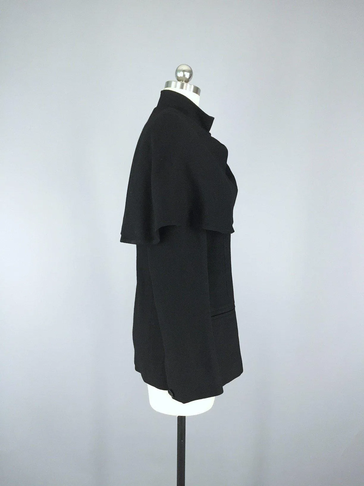 Vintage Black Riding Jacket / Caplet