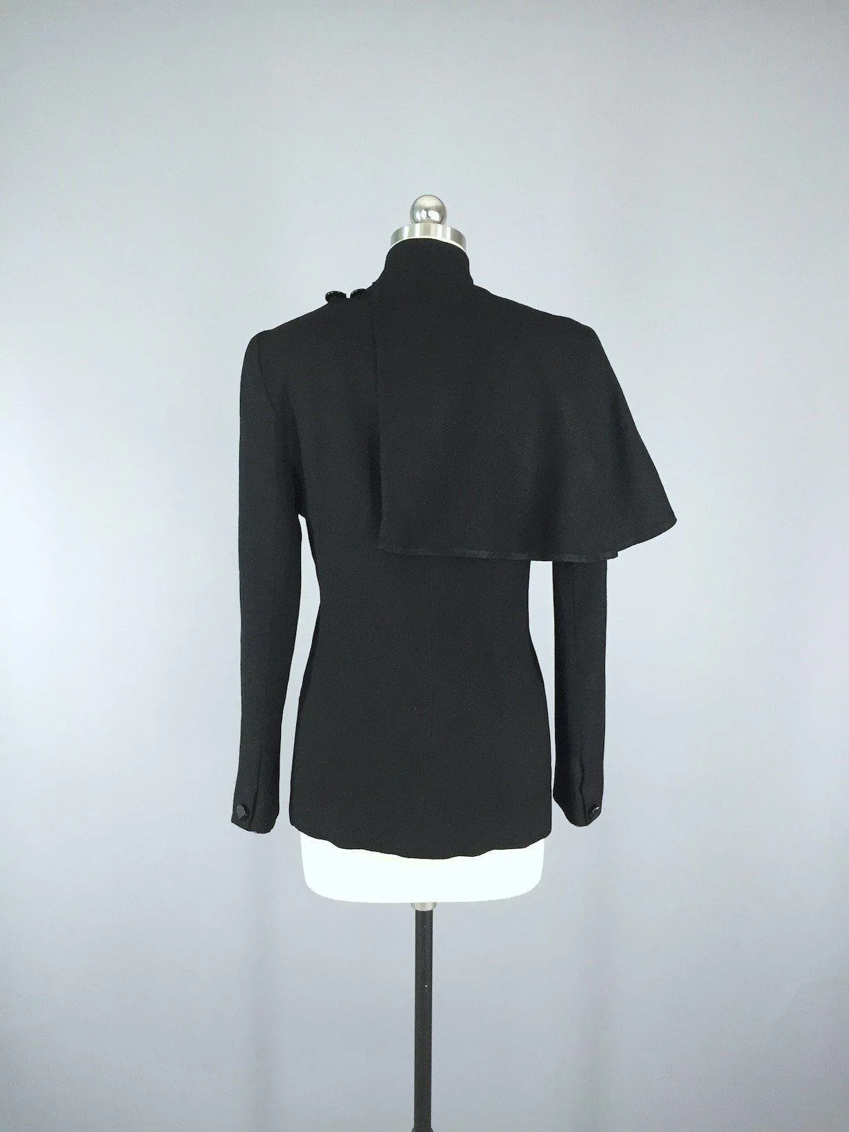 Vintage Black Riding Jacket / Caplet