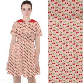 Vintage Dress style, Women's 50s style dress, Women's Dresses, Cherry Dress, Rockabilly Dress, Pink Red Dress, Sailor Dress, Pin Up Dress