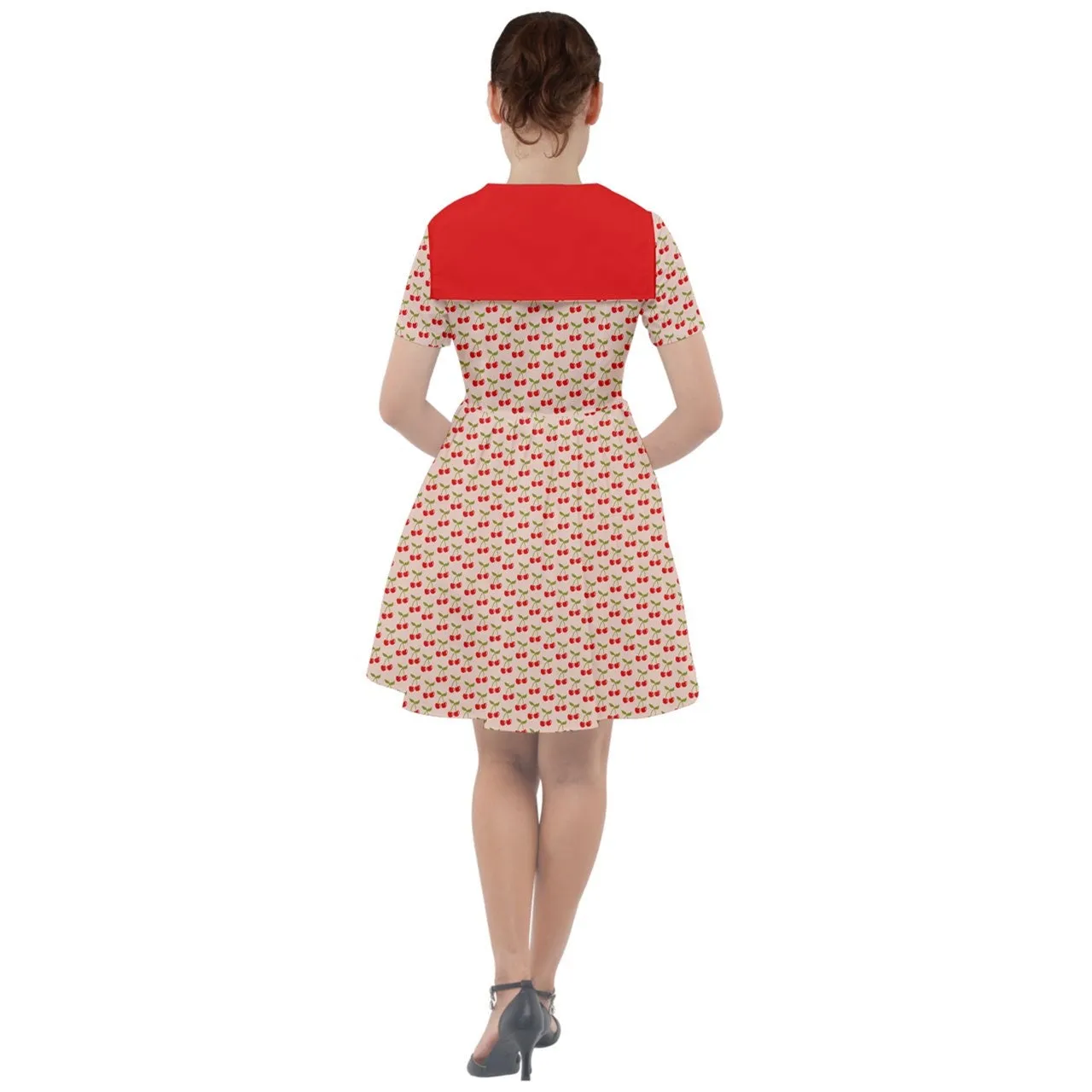 Vintage Dress style, Women's 50s style dress, Women's Dresses, Cherry Dress, Rockabilly Dress, Pink Red Dress, Sailor Dress, Pin Up Dress