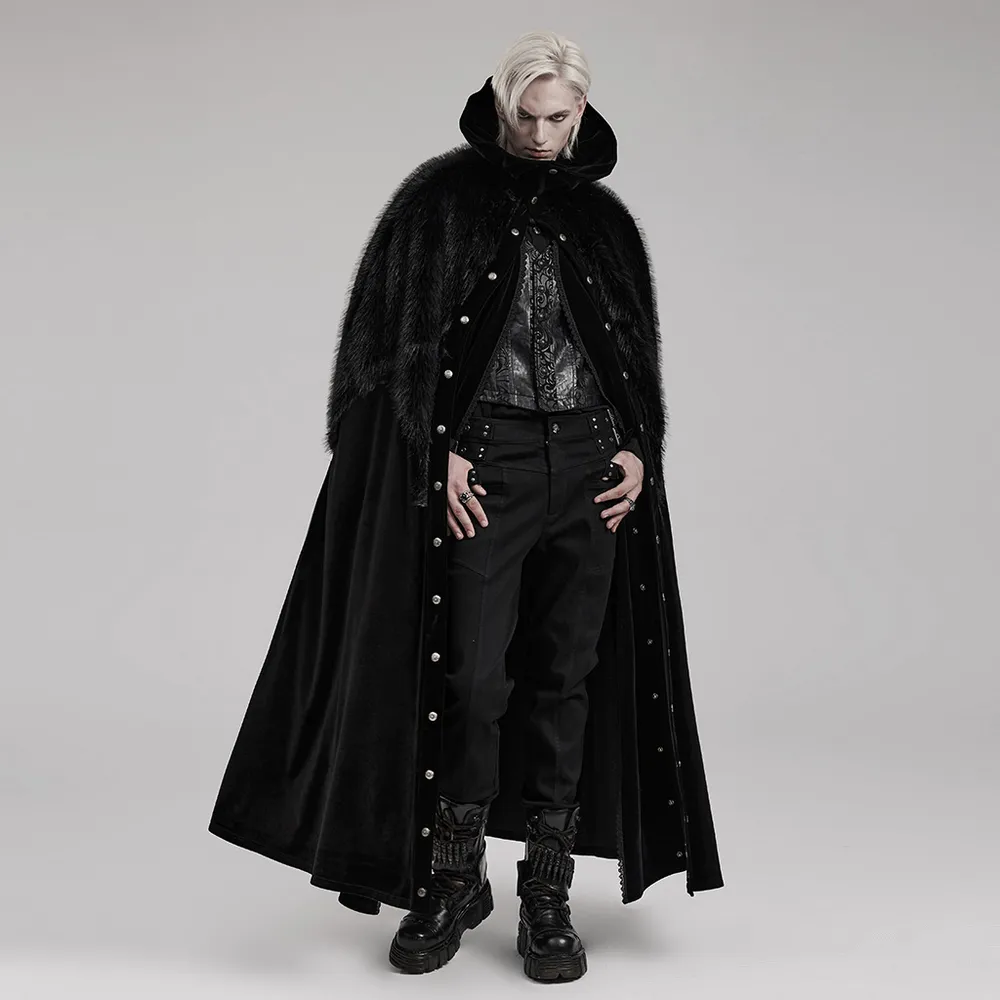 Vintage-Inspired Lux Velvet Hooded Cloak