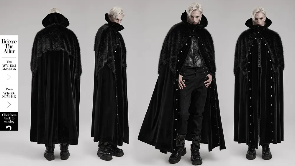 Vintage-Inspired Lux Velvet Hooded Cloak