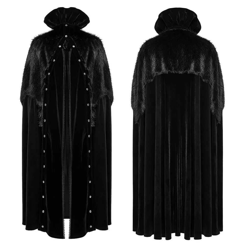 Vintage-Inspired Lux Velvet Hooded Cloak