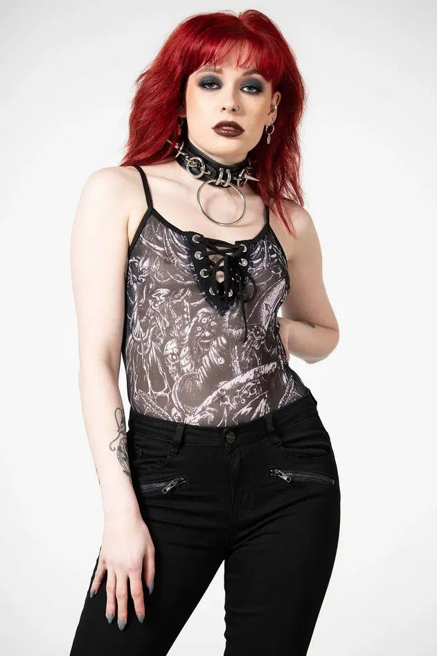 Violenta Lace-Up Bodysuit