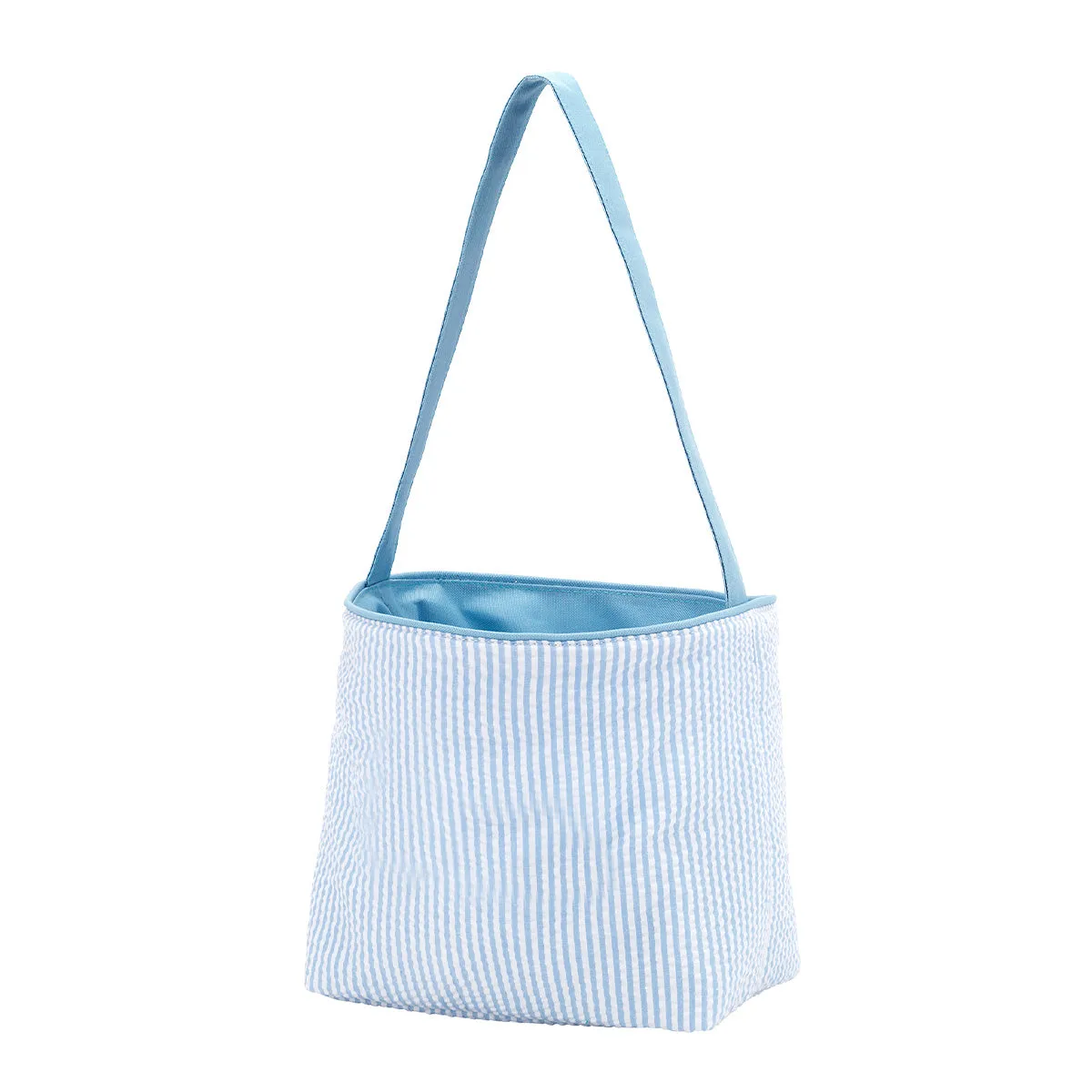 Viv & Lou Striped Seersucker Bucket - Blue