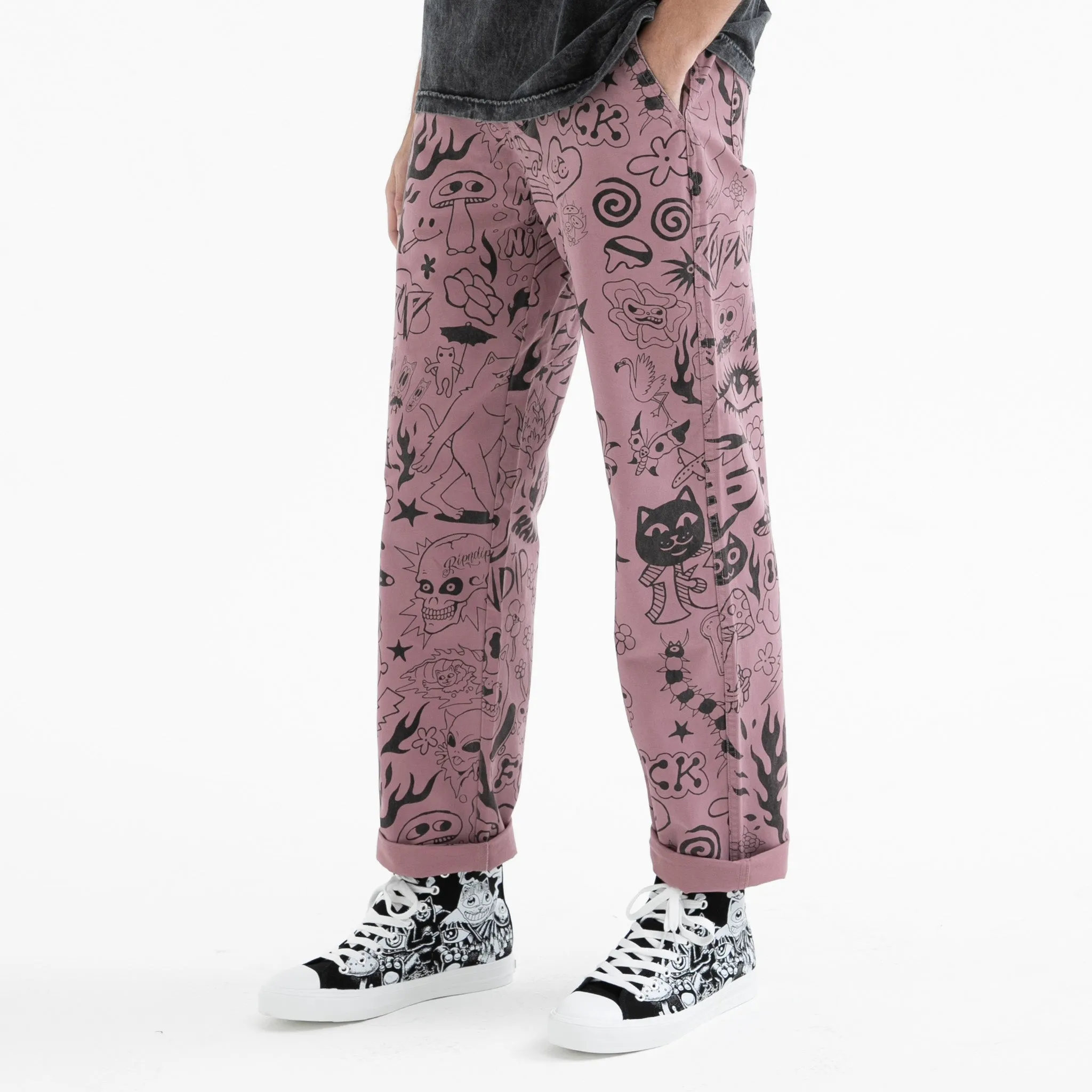 We Don't Care Twill Pants (Mauve)