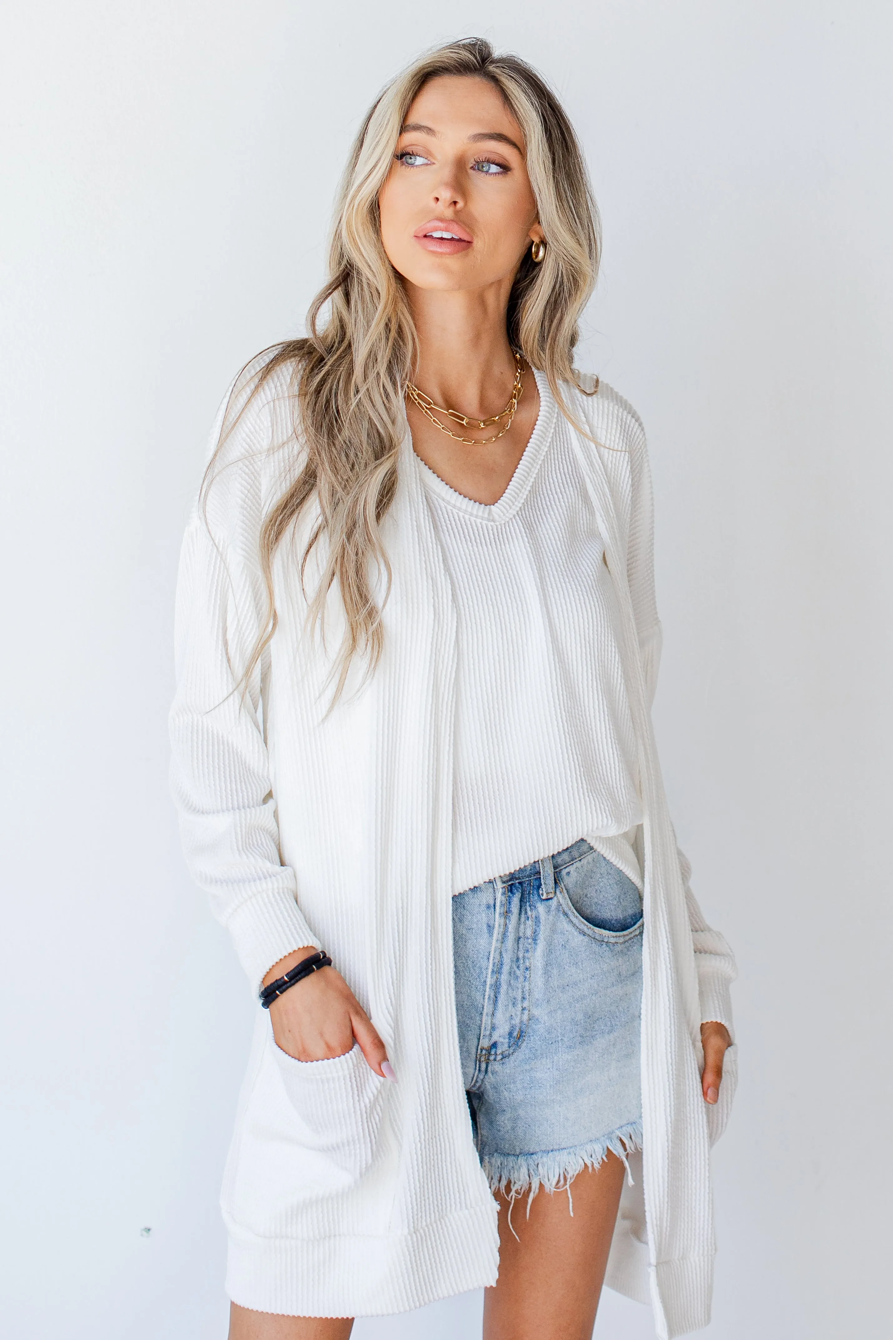 Weekends At Home Corded Cardigan